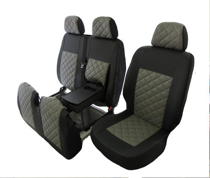 Texmar Designed to fit PEUGEOT BOXER,CITROEN JUMPER/RELAY,FIAT DUCATO  2006-2022 LHD BLACK-GRAY ECO LEATHER Seat Covers 2+1 (1 single 1 double) –  Texmar Ltd.