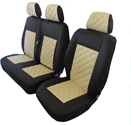 Texmar Designed to fit PEUGEOT BOXER,CITROEN JUMPER/RELAY,FIAT DUCATO  2006-2022 BLACK-BEIGE ECO LEATHER LHD left Seat Covers 2+1 (1 single1  double) – Texmar Ltd.