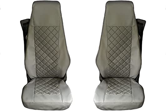 Alcantara Sitzbezüge Sitzauflagen Schonbezüge LKW Scania R 2005-2012 Satz  Beige